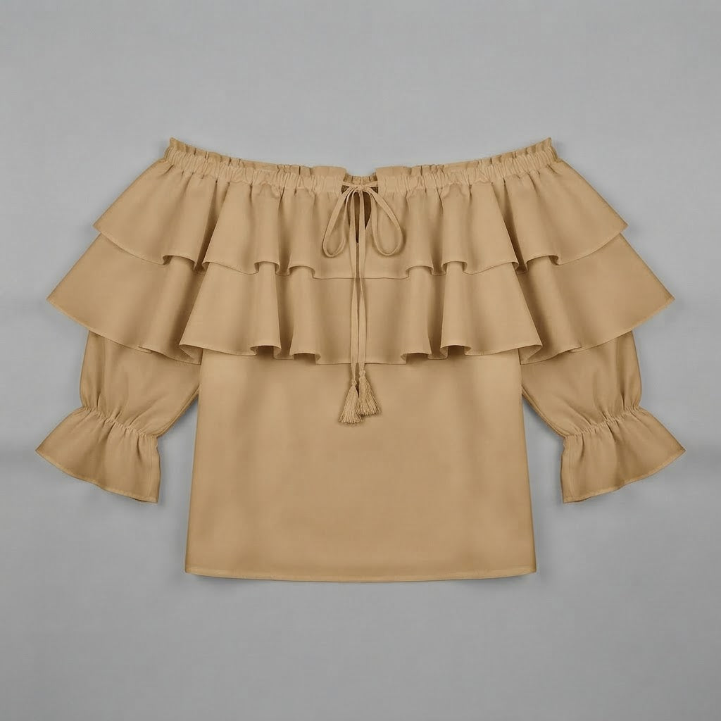 Off-Shoulder Ruffle Blouse | Women's Long Sleeve Top