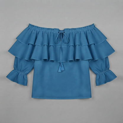 Off-Shoulder Ruffle Blouse | Women's Long Sleeve Top