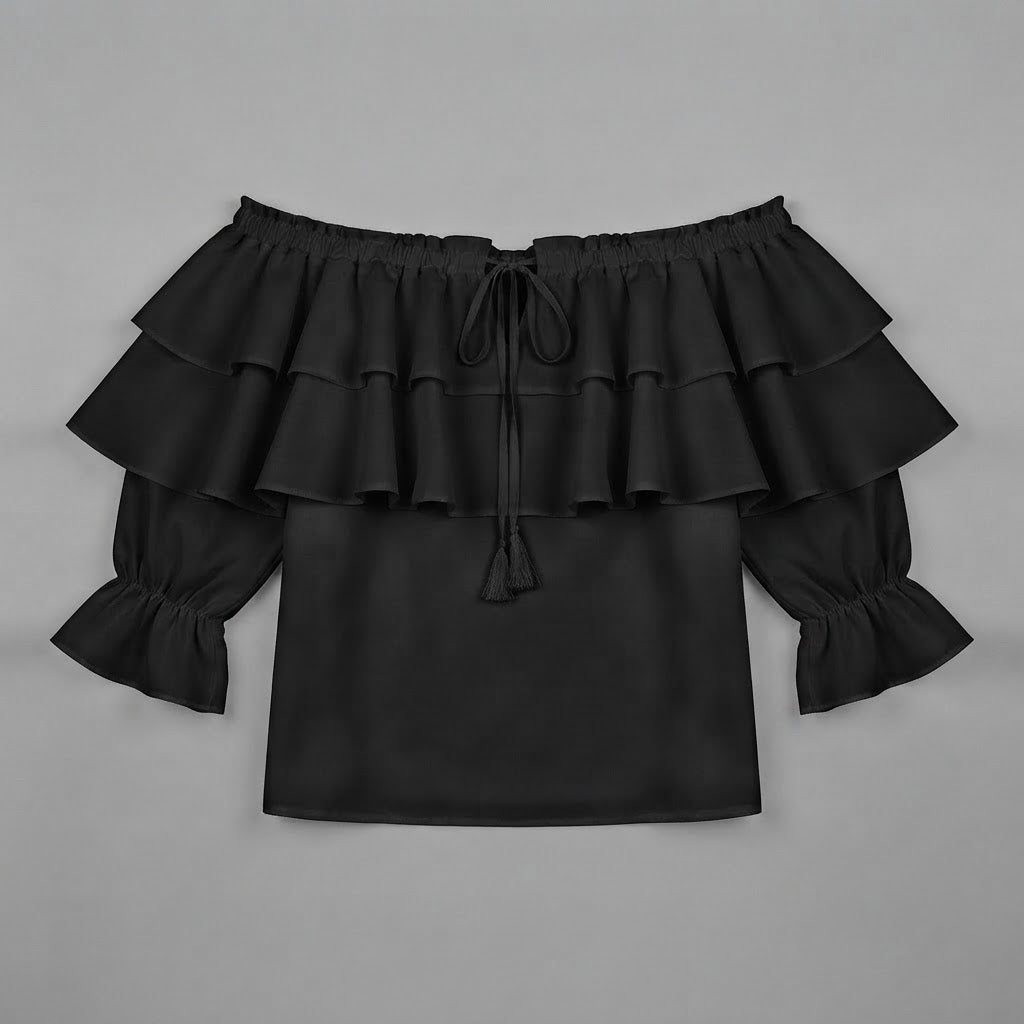 Off-Shoulder Ruffle Blouse | Women's Long Sleeve Top