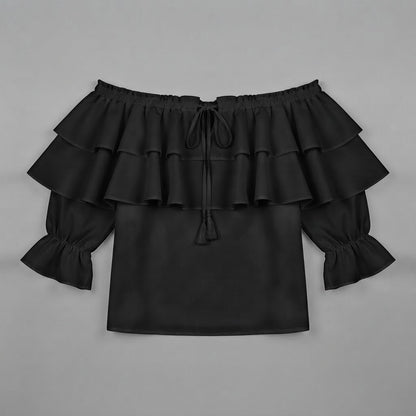 Off-Shoulder Ruffle Blouse | Women's Long Sleeve Top