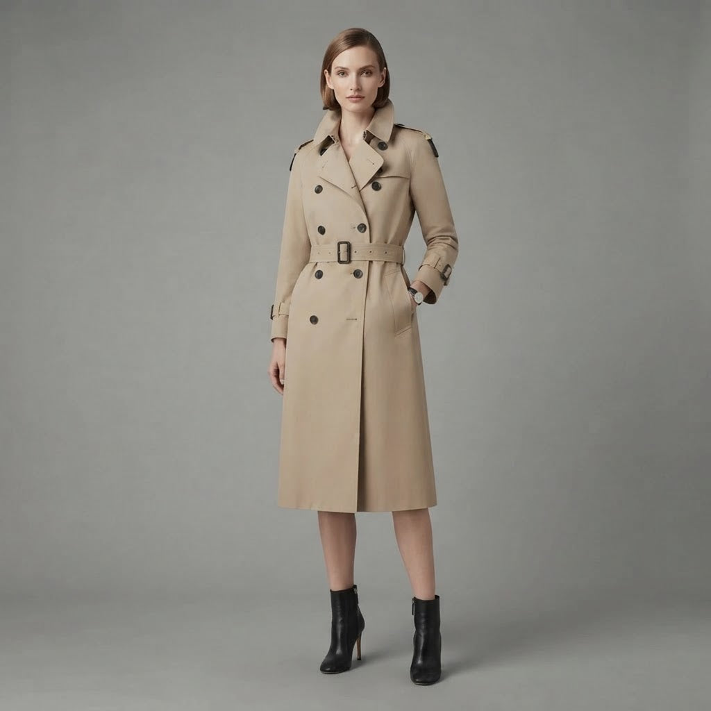 Trench Coat Women | Long Double-Breasted Stylish Outerwear