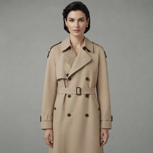 Trench Coat Women | Long Double-Breasted Stylish Outerwear